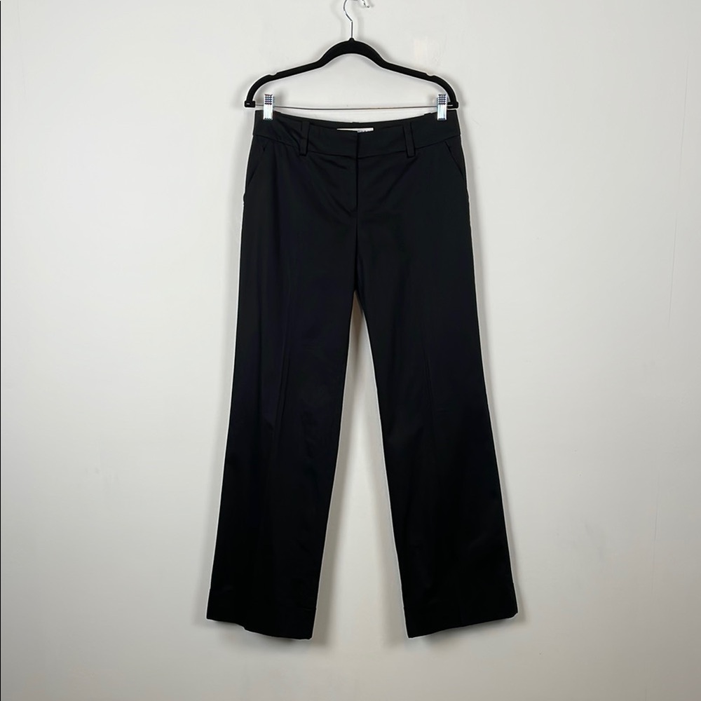 Trina Turk Women's 8 Classic Black Wide Leg Cuff Hem Office Siren Dress Pants